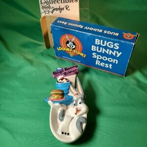 Vintage 1998 Warner Brothers Looney Tunes Bugs Bunny Diner 6" Spoon Rest